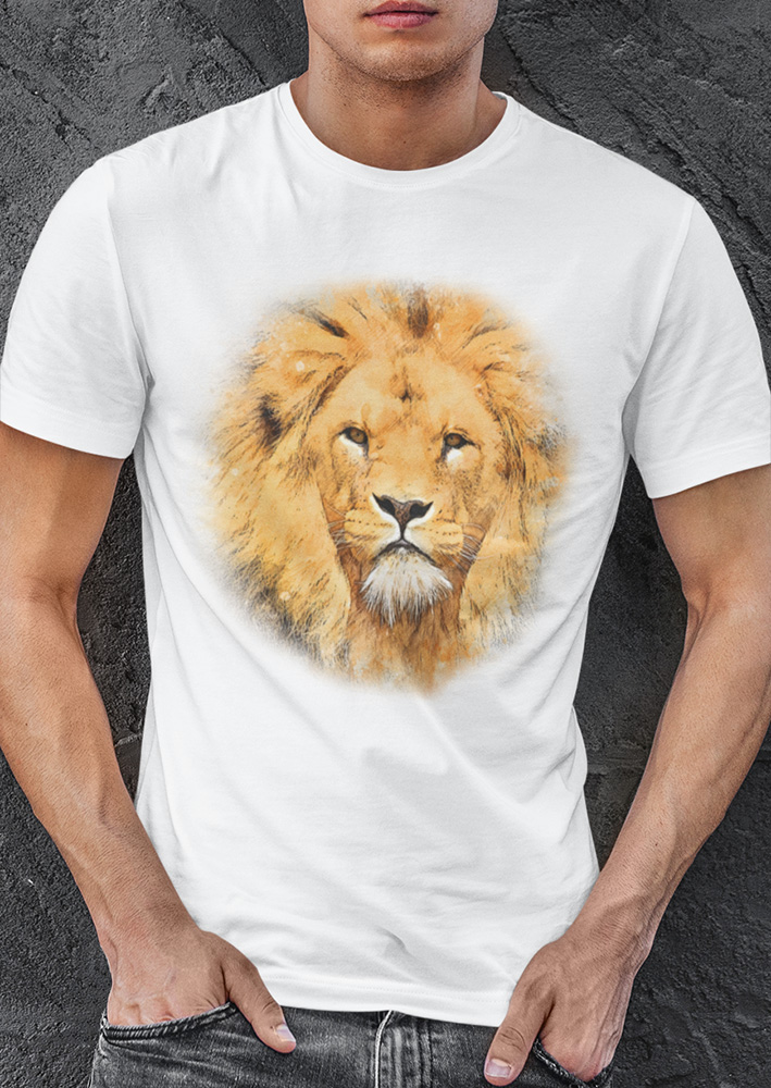 Lion- White Tshirt- Cotton – WildRoar.in